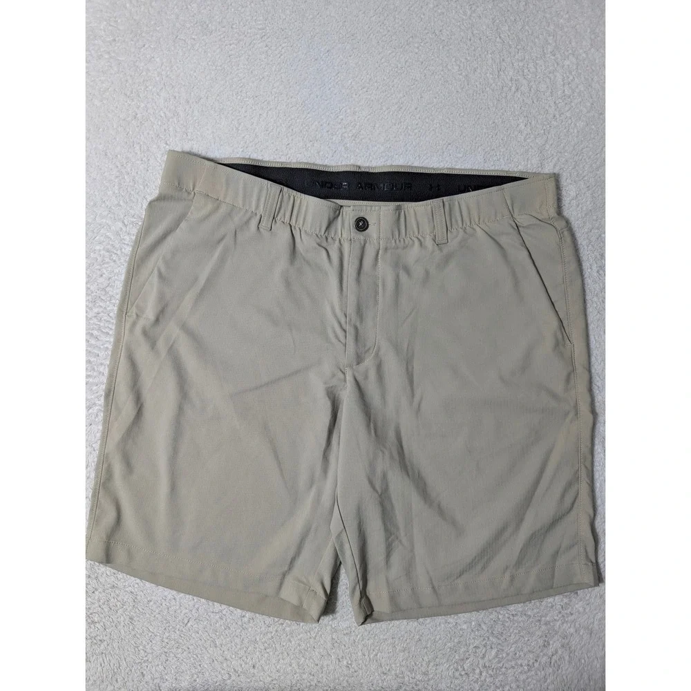 Under Armour Golf Shorts Mens 40/10 Tan Stretch Performance 1309548 Match Play‎